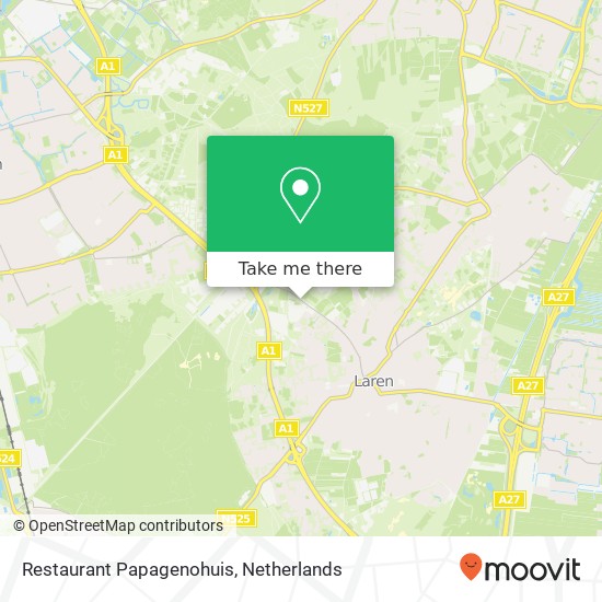 Restaurant Papagenohuis, Naarderstraat 77 map