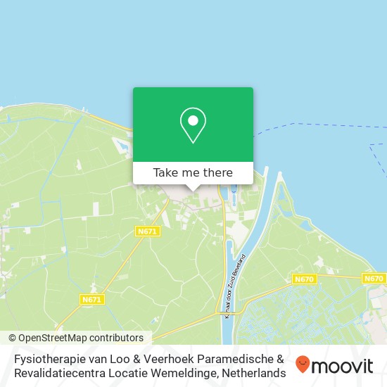 Fysiotherapie van Loo & Veerhoek Paramedische & Revalidatiecentra Locatie Wemeldinge, Prinses Beatrixweg 58 map