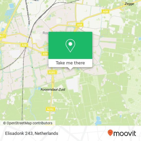 Elisadonk 243, 4707 EP Roosendaal map