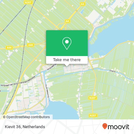 Kievit 36, Kievit 36, 2451 VH Leimuiden, Nederland Karte