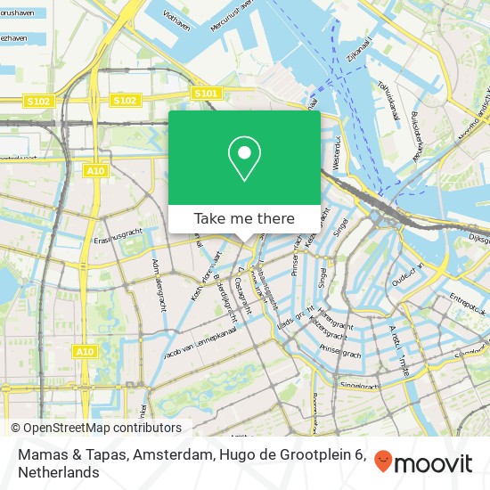 Mamas & Tapas, Amsterdam, Hugo de Grootplein 6 map