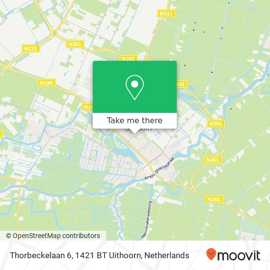 Thorbeckelaan 6, 1421 BT Uithoorn Karte