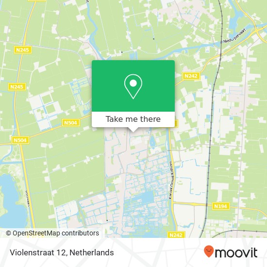 Violenstraat 12, 1723 XT Noord-Scharwoude map