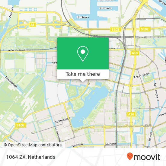 1064 ZX, 1064 ZX Amsterdam, Nederland map