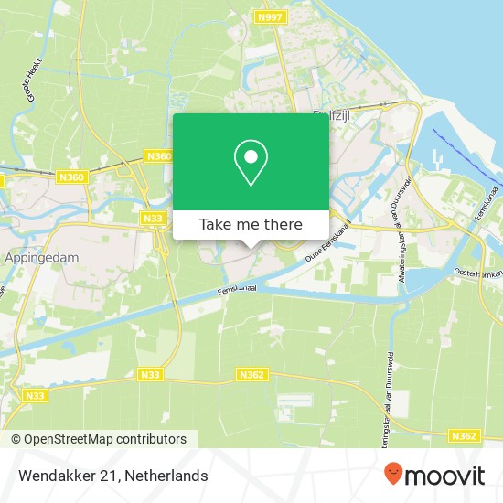 Wendakker 21, 9932 AT Delfzijl map