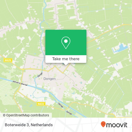 Boterweide 3, 5103 JH Dongen map