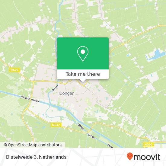 Distelweide 3, 5103 JD Dongen Karte