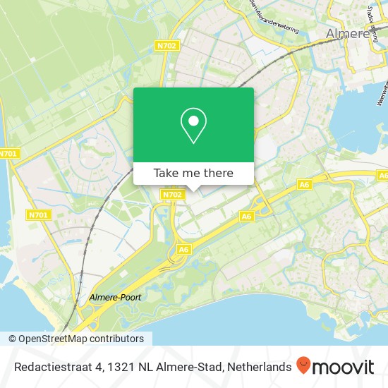 Redactiestraat 4, 1321 NL Almere-Stad Karte