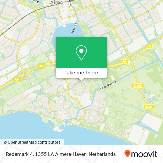 Redemark 4, 1355 LA Almere-Haven Karte