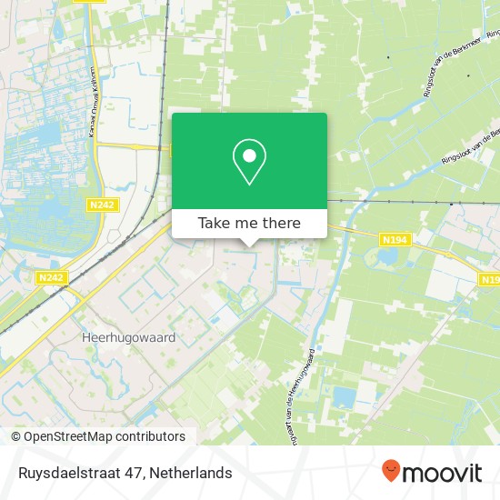 Ruysdaelstraat 47, 1701 KK Heerhugowaard Karte