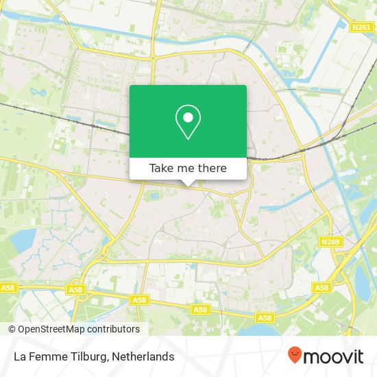 La Femme Tilburg, Bredaseweg 116 Karte