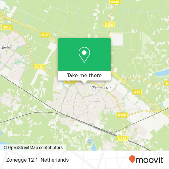 Zonegge 12 1, 6903 GC Zevenaar map