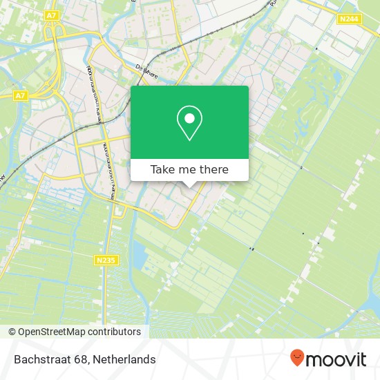 Bachstraat 68, 1447 PX Purmerend Karte