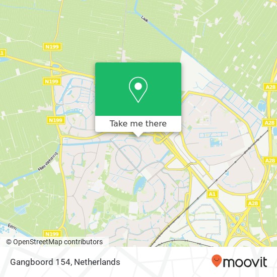 Gangboord 154, 3823 TJ Amersfoort map