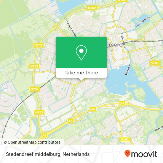 Stedendreef middelburg, 1324 TB Almere-Stad Karte