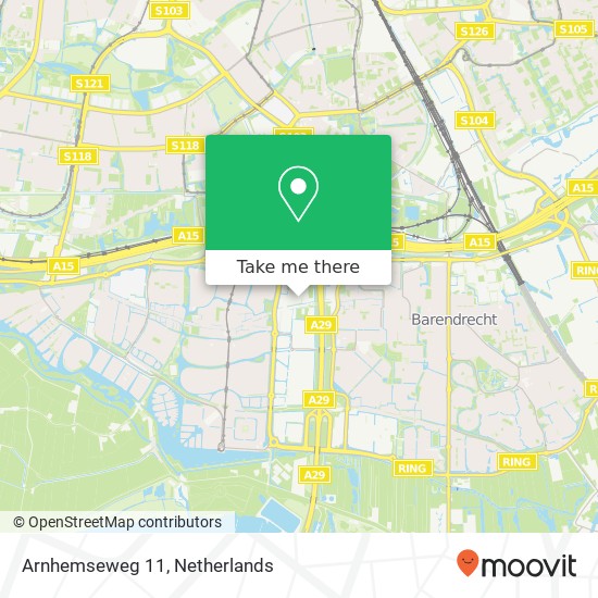 Arnhemseweg 11, 2994 LA Barendrecht map