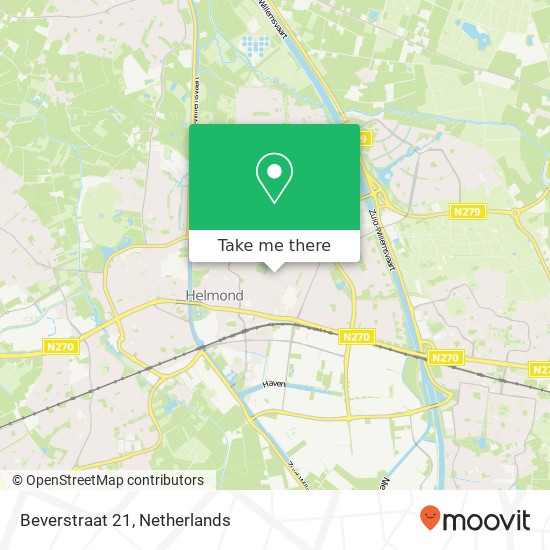 Beverstraat 21, 5701 JR Helmond map