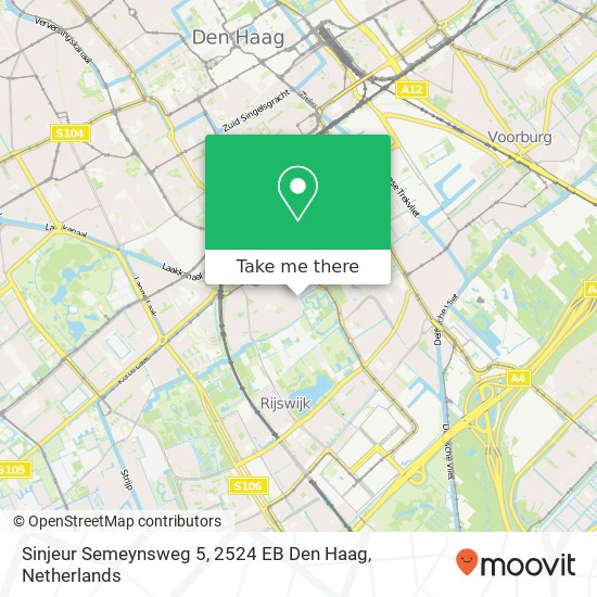 Sinjeur Semeynsweg 5, 2524 EB Den Haag map