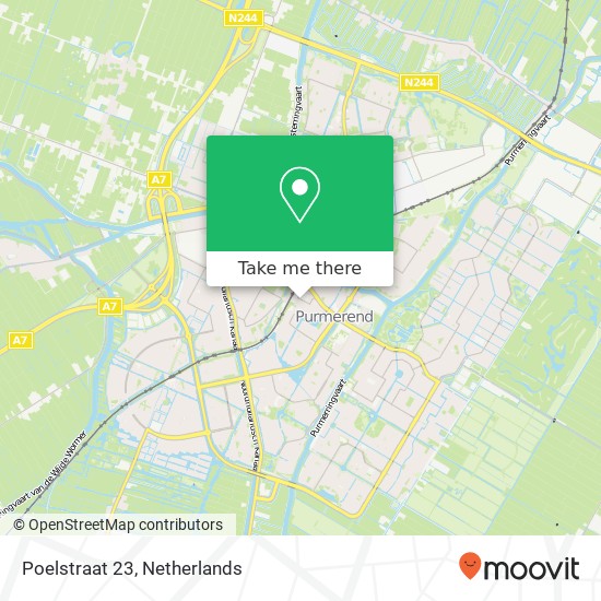 Poelstraat 23, 1441 RR Purmerend Karte