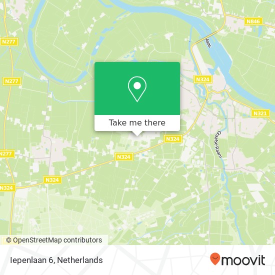 Iepenlaan 6, 5363 Velp map