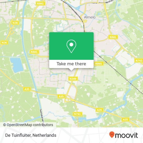 De Tuinfluiter, 7609 VG Almelo map