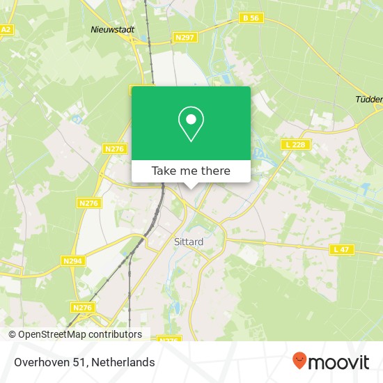 Overhoven 51, 6136 EB Sittard map