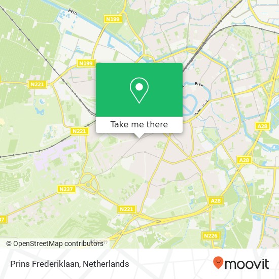 Prins Frederiklaan, 3818 HC Amersfoort map