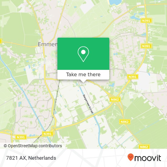 7821 AX, 7821 AX Emmen, Nederland map