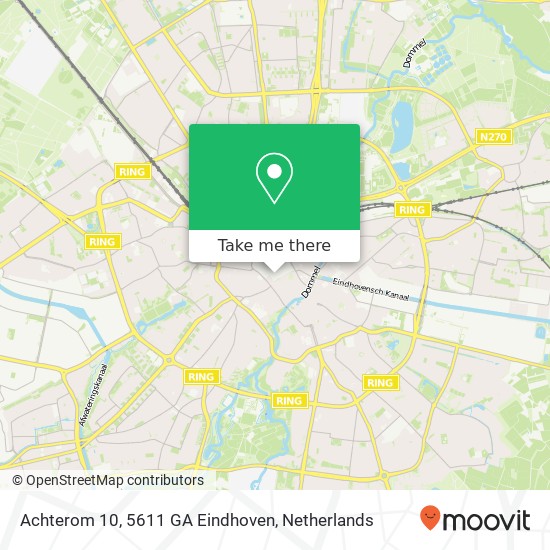 Achterom 10, 5611 GA Eindhoven Karte