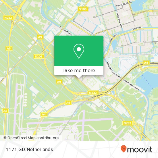 1171 GD, 1171 GD Badhoevedorp, Nederland Karte