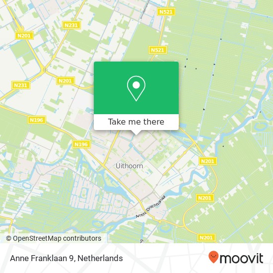 Anne Franklaan 9, 1422 HC Uithoorn map