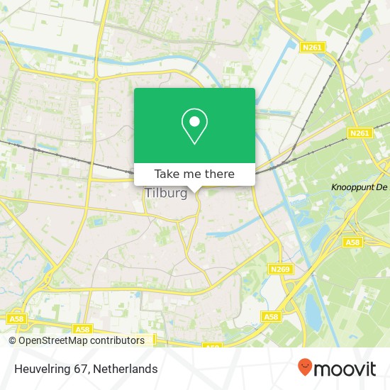 Heuvelring 67, Heuvelring 67, 5038 CJ Tilburg, Nederland Karte