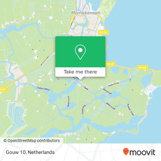 Gouw 10, 1153 PK Zuiderwoude map