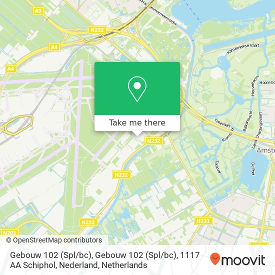 Gebouw 102 (Spl / bc), Gebouw 102 (Spl / bc), 1117 AA Schiphol, Nederland map