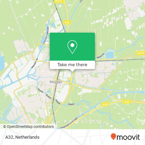 A32, 7943 Meppel map