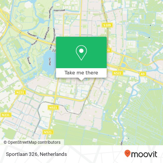 Sportlaan 326, 1185 TM Amstelveen map