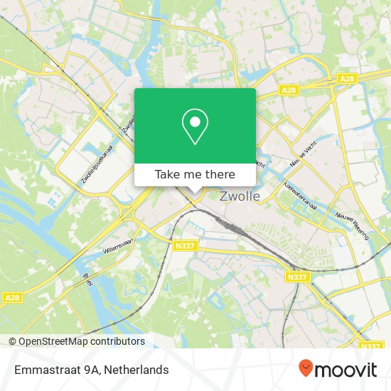 Emmastraat 9A, Emmastraat 9A, 8011 AE Zwolle, Nederland Karte