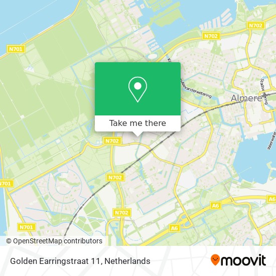 Golden Earringstraat 11 map