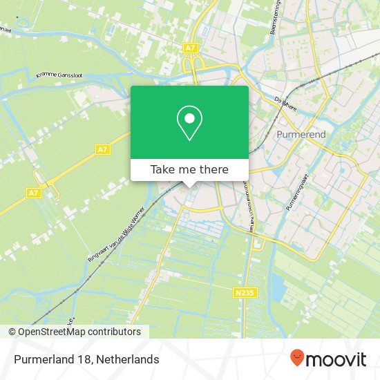 Purmerland 18, 1448 MD Purmerend map