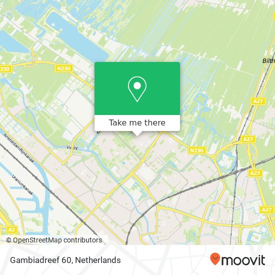 Gambiadreef 60, Gambiadreef 60, 3564 ES Utrecht, Nederland Karte