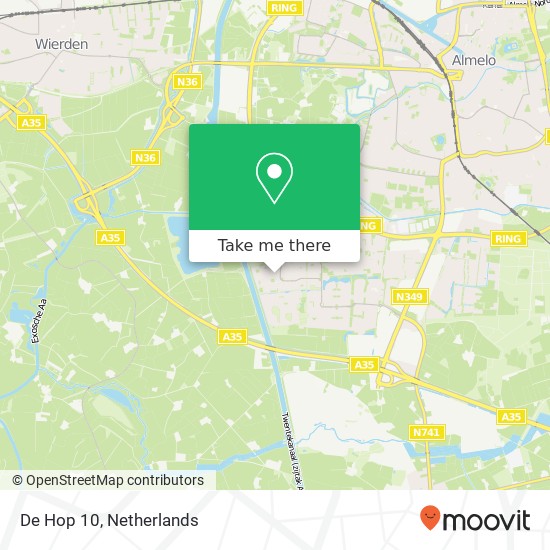 De Hop 10, 7609 EP Almelo map