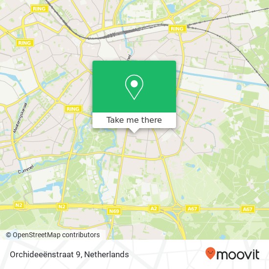 Orchideeënstraat 9, 5644 NH Eindhoven Karte