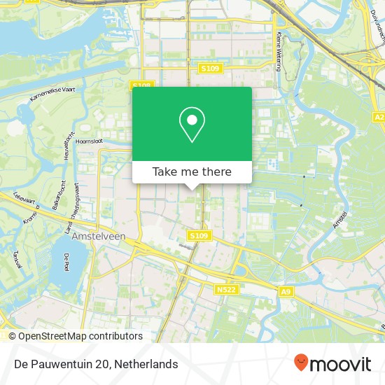 De Pauwentuin 20, 1181 MR Amstelveen map