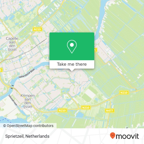 Sprietzeil, Sprietzeil, 2924 BS Krimpen aan den IJssel, Nederland Karte