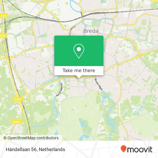 Händellaan 56, 4837 EB Breda map