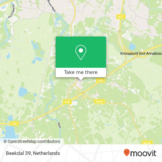 Beekdal 39, 4851 SW Ulvenhout Karte