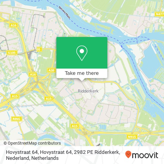 Hovystraat 64, Hovystraat 64, 2982 PE Ridderkerk, Nederland Karte