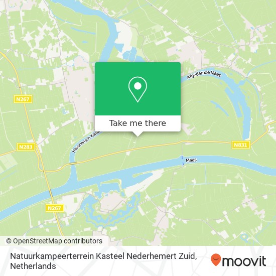 Natuurkampeerterrein Kasteel Nederhemert Zuid Karte