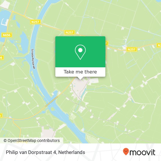 Philip van Dorpstraat 4, 4681 BR Nieuw-Vossemeer Karte