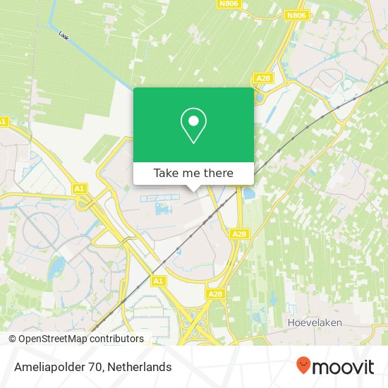 Ameliapolder 70, 3825 LJ Amersfoort map
